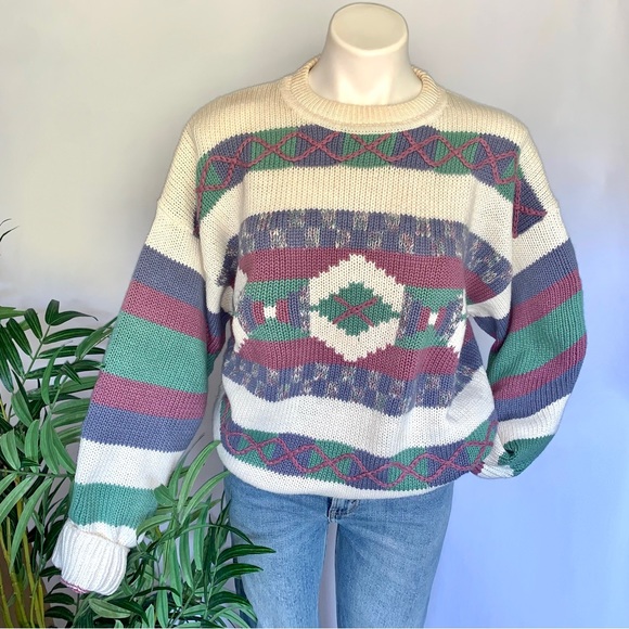 k n i t :: Vintage Slouchy Oversized Grandpa Knit Sweater
